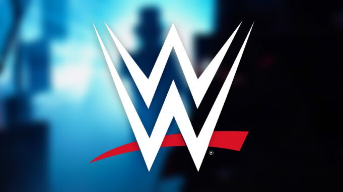 WWE logo over blurred background