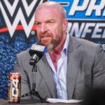 Triple H speaking at a WWE Press Conference