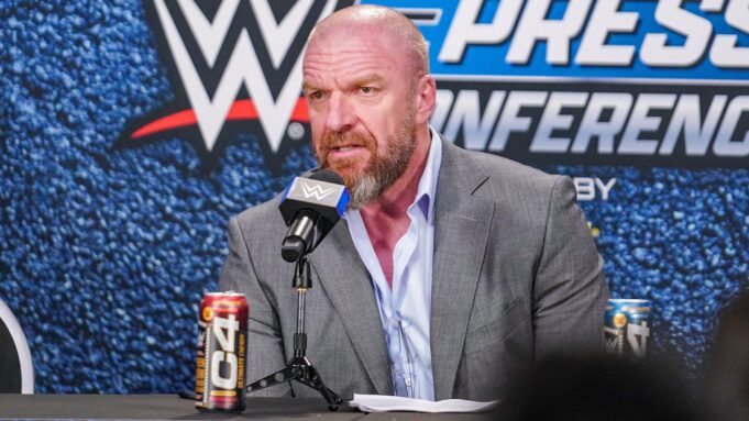 Triple H speaking at a WWE Press Conference