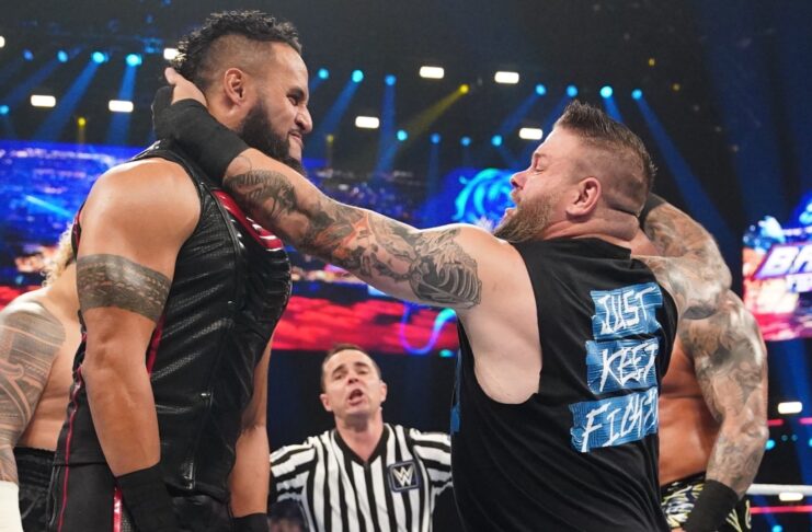 Tama Tonga and Kevin Owens at WWE Backlash