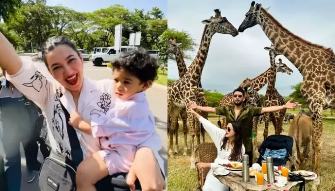 Gauahar Khan Posts Surreal Glimpses From Tanzanian Vacation With Husband And Son, Poses With A Lion