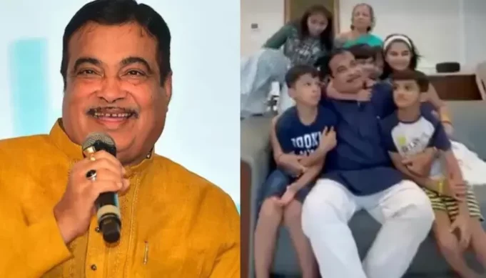Nitin Gadkari Celebrates With His Grandchildren And Wife After Winning The Lok Sabha Elections