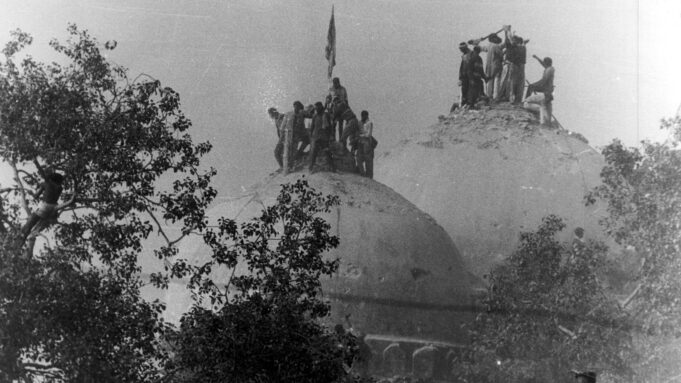A view of the Babri masjid at Ayodhya. (Express archive photo)